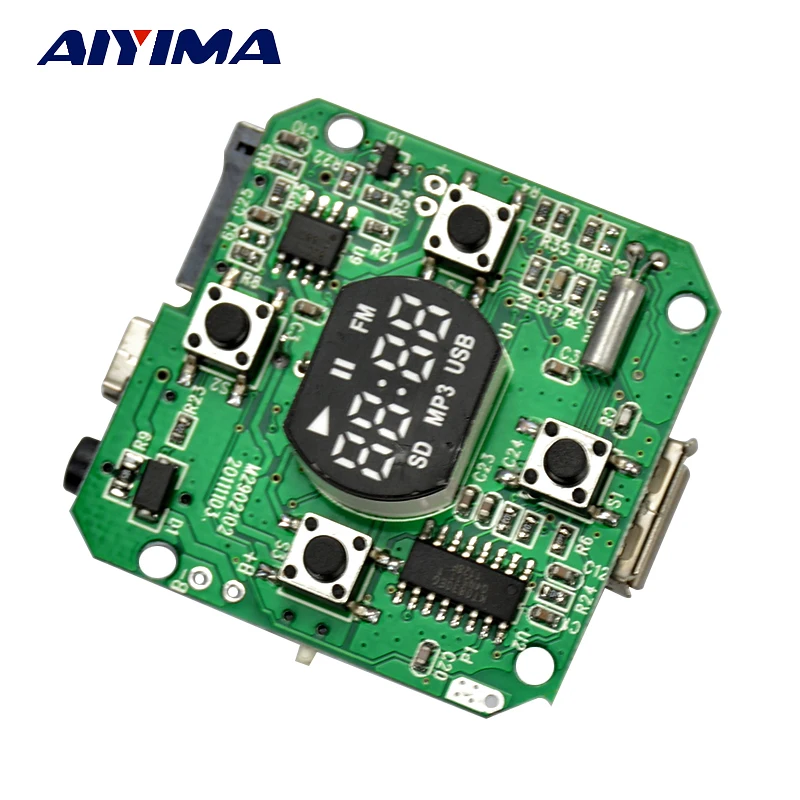 Aiyima 3 7 В-5 В SD/TF карты u-диск WAV MP3 декодер доска FM радио 5 вт усилитель для наушников |