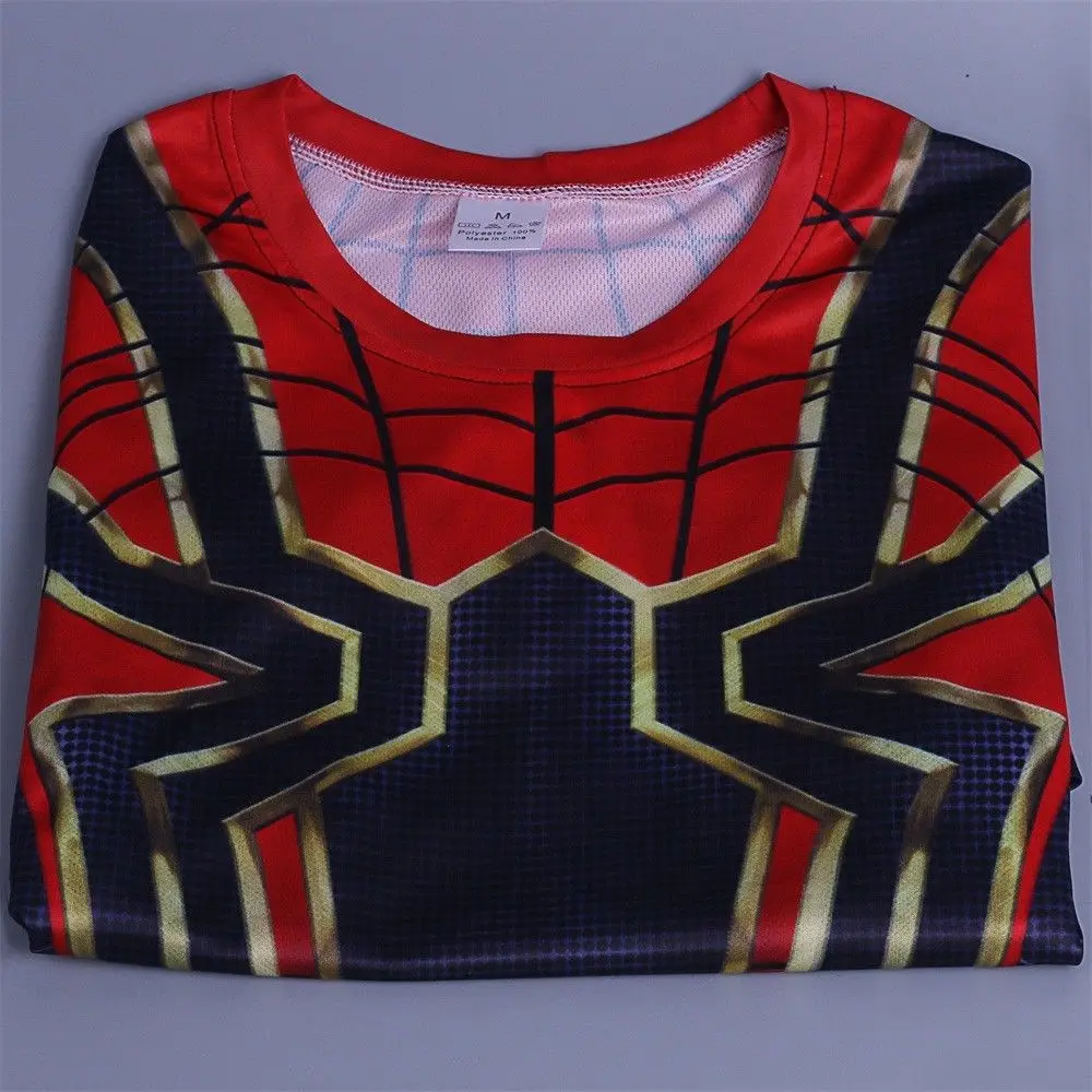 Cosplay Avengers Infinity War Spiderman T-Shirt Long Sleeve Men's T-Shirts New5