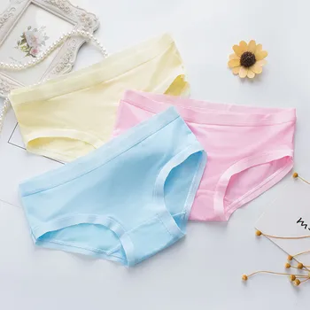 

Women Fashion Panties Cozy Lingerie Pretty Solid Color Girls Cotton Briefs Multi Colors Low Waist Bamboo Fiber Underwear