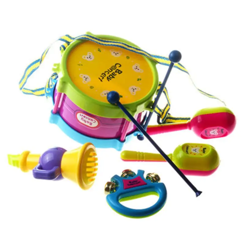Loozykit Лидер продаж 5 шт. Детские барабаны Детские Музыкальные инструменты набор детские игрушки для мальчиков девочек подарок игры