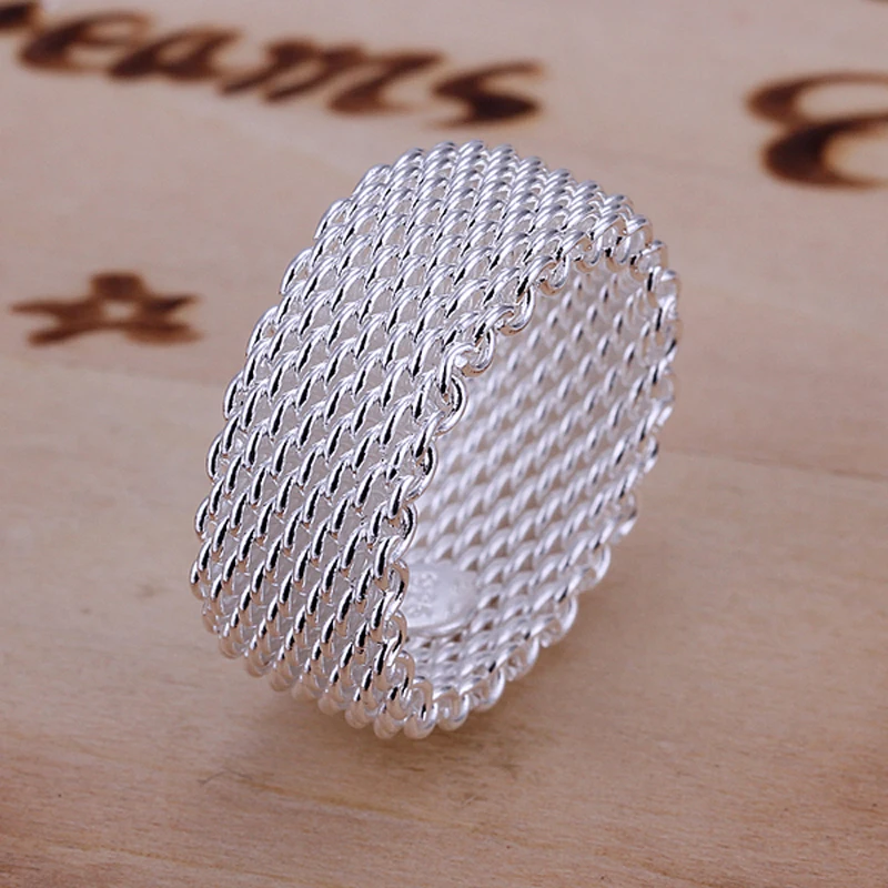 USTAR Link silver color rings for women Fashion Jewelry Finger Couples Rings anel aneis bague femme anillos wholesales