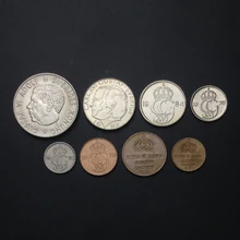 8 шт., оригинальная монета Швеции, не распространяется