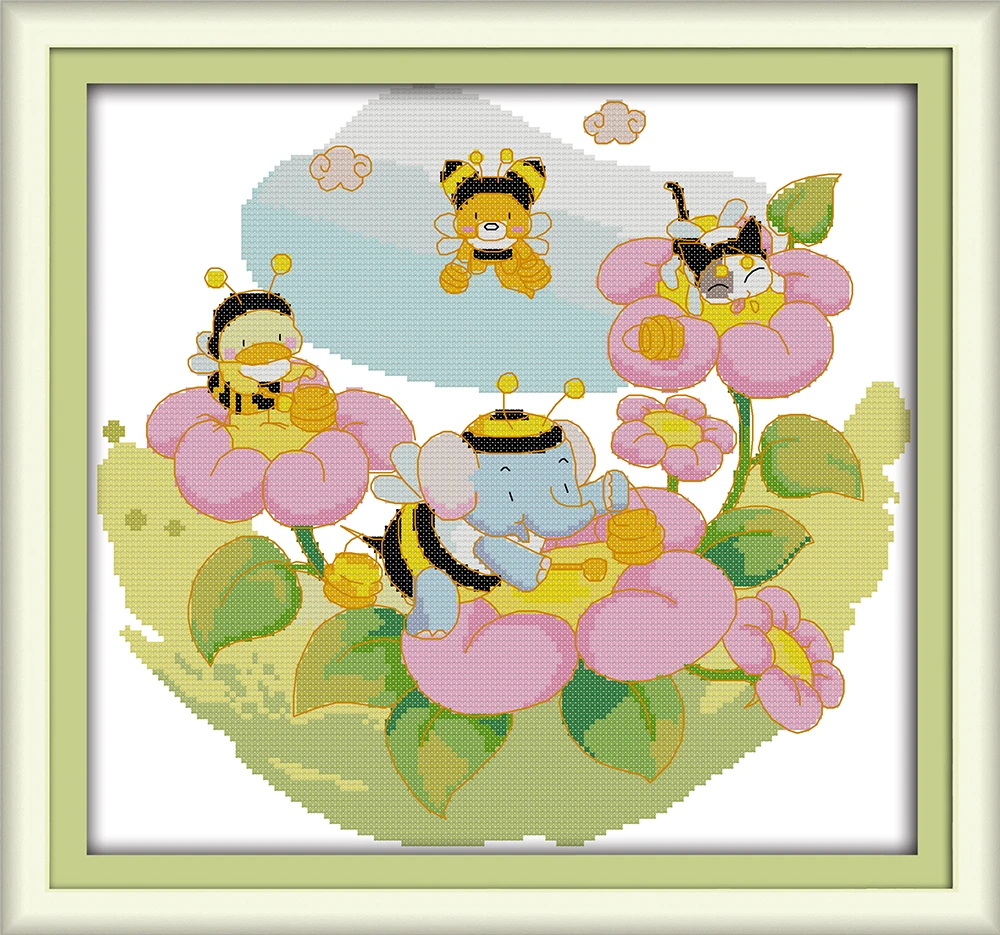 The spring bees Counted Cross Stitching 14CT 11CT Cross Stitch