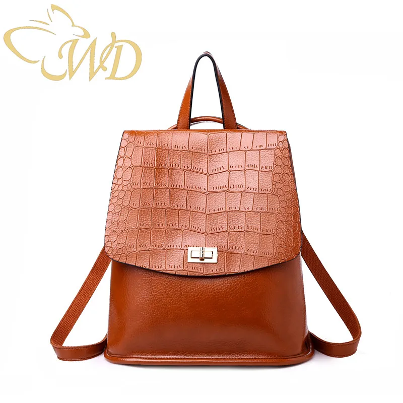

Casual Women Backpack 2018 New Autumn and Winter Models Large Capacity Big Backpack Crocodile Pattern Cheap Shoulder Bag