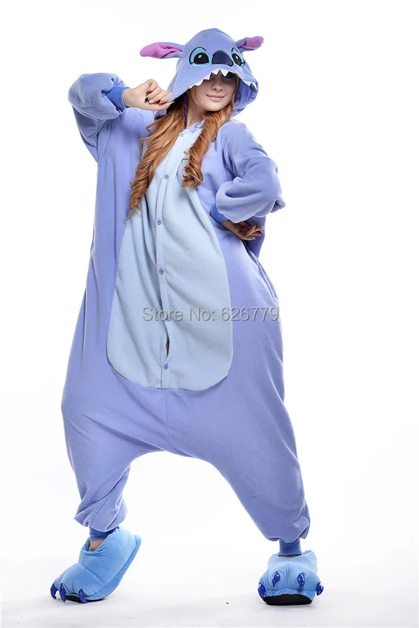 Cosplay Unisex Pajamas Onesies Adult Blue Stitch Costumes New Piece