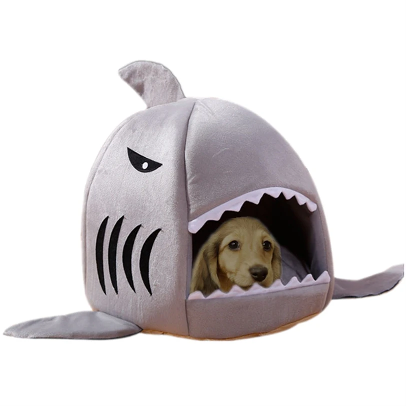 Shark Pet Bed For Dogs 1 PC Collapsible Indoor Pet Dog Puppy Cat Warm