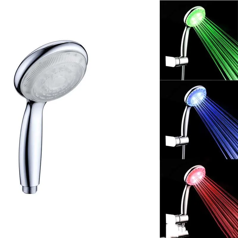LED Three Color Shower Showers Temperature Control Romantic Automatic