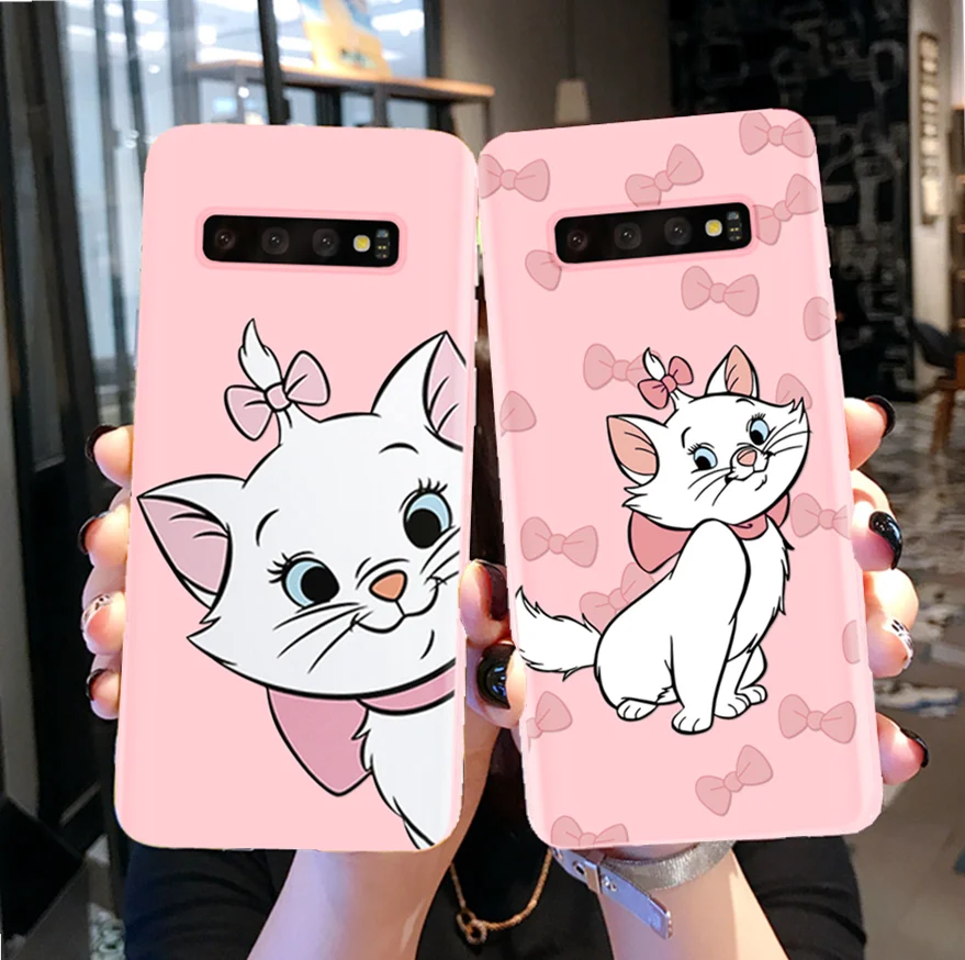 

Marie Cat Matte Case For Samsung A30 A40 A50 A70 A60 A7 A9 2018 J4 J6 S7 Edge S8 S9 S10 Plus Note 8 9 Soft TPU Silicone Cover