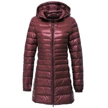 S~ 6XL, новинка, осенне-зимняя женская куртка на утином пуху, тонкая парка, Женское пальто, длинное пальто с капюшоном размера плюс, ультра светильник, верхняя одежда SF038