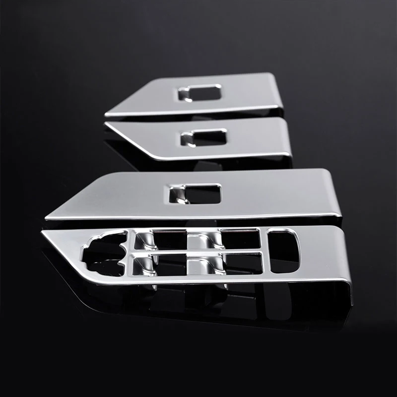 

4pcs/set Chrome Interior Accessory Window Button Frame Cover Trim Sticker For Landrover Range Rover Evoque 2011-2017
