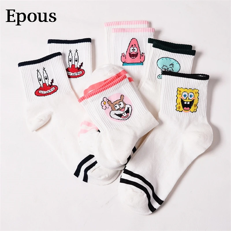 Epous модные милые короткие носки женские Харадзюку с милым рисунком хипстерские
