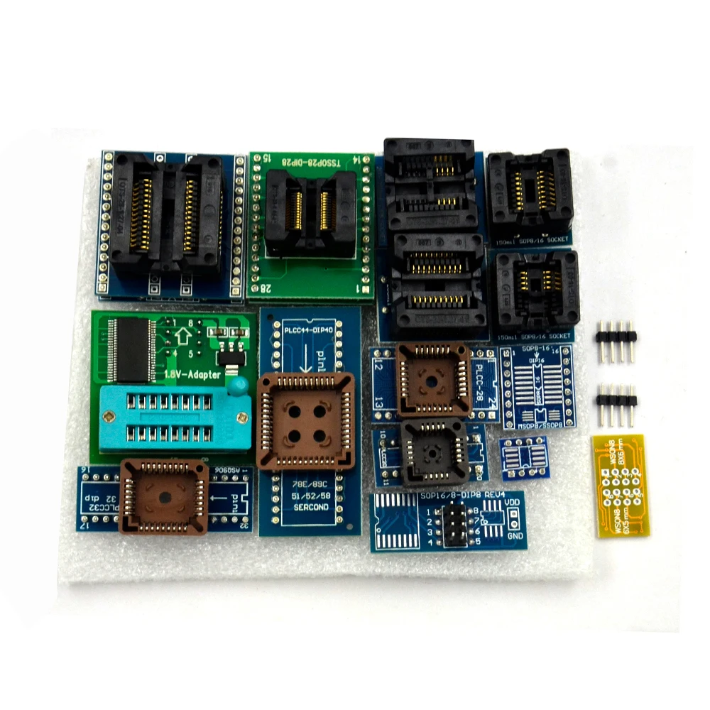 Оригинальный программист minipro TL866II Plus + 24 адаптера тестовый зажим SOP8 AVR eeprom|chip