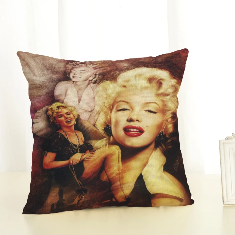 Разноцветные голливудские звезды Мэрилин Монро, декоративные наволочки для подушек, диванные подушки, квадратные Cojines, хлопок, лен, Almofadas - Цвет: 3