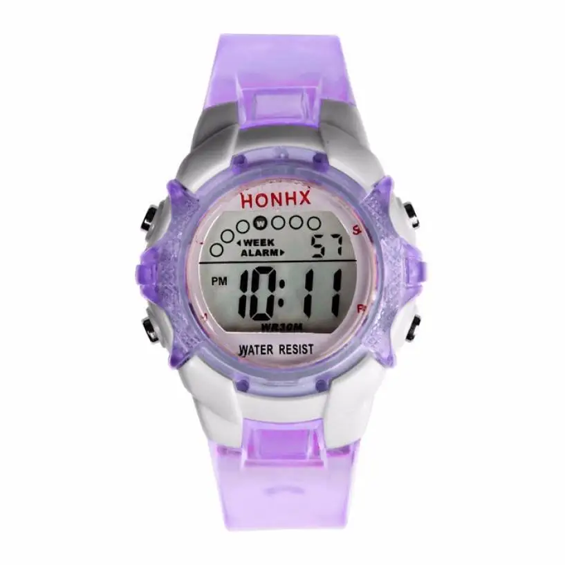 Детские часы водонепроницаемые детские часы для мальчиков и девочек светодиодный цифровой силиконовые спортивные часы резиновые детские часы reloj deportivo# D - Цвет: B