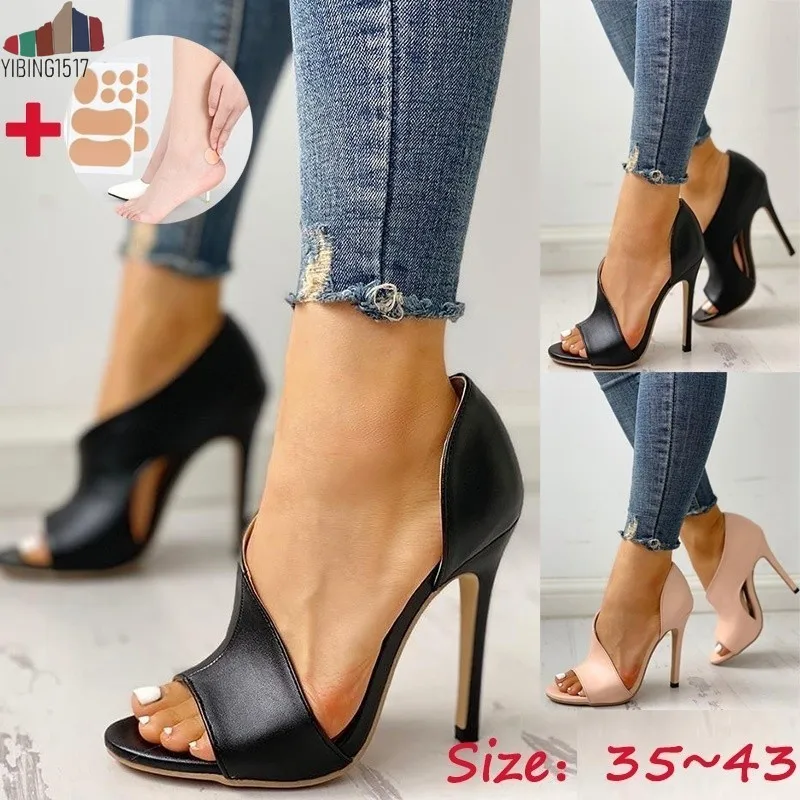 

Size 34-43 Ladies Summer Fashion Solid Color Casual Open Toe Super High Heel Fish Head Pumps
