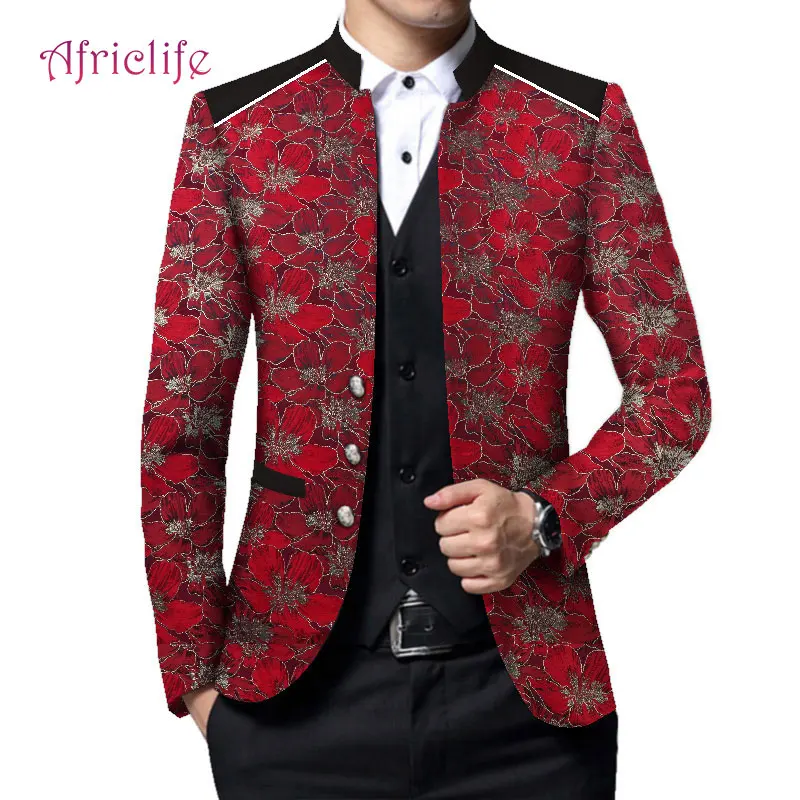 Африканские мужские пиджаки, мужские, Анкара, принт, на заказ, джентльменский костюм, пиджак для свадьбы/вечерние, уникальный дизайн, Дашики, одежда WYN633