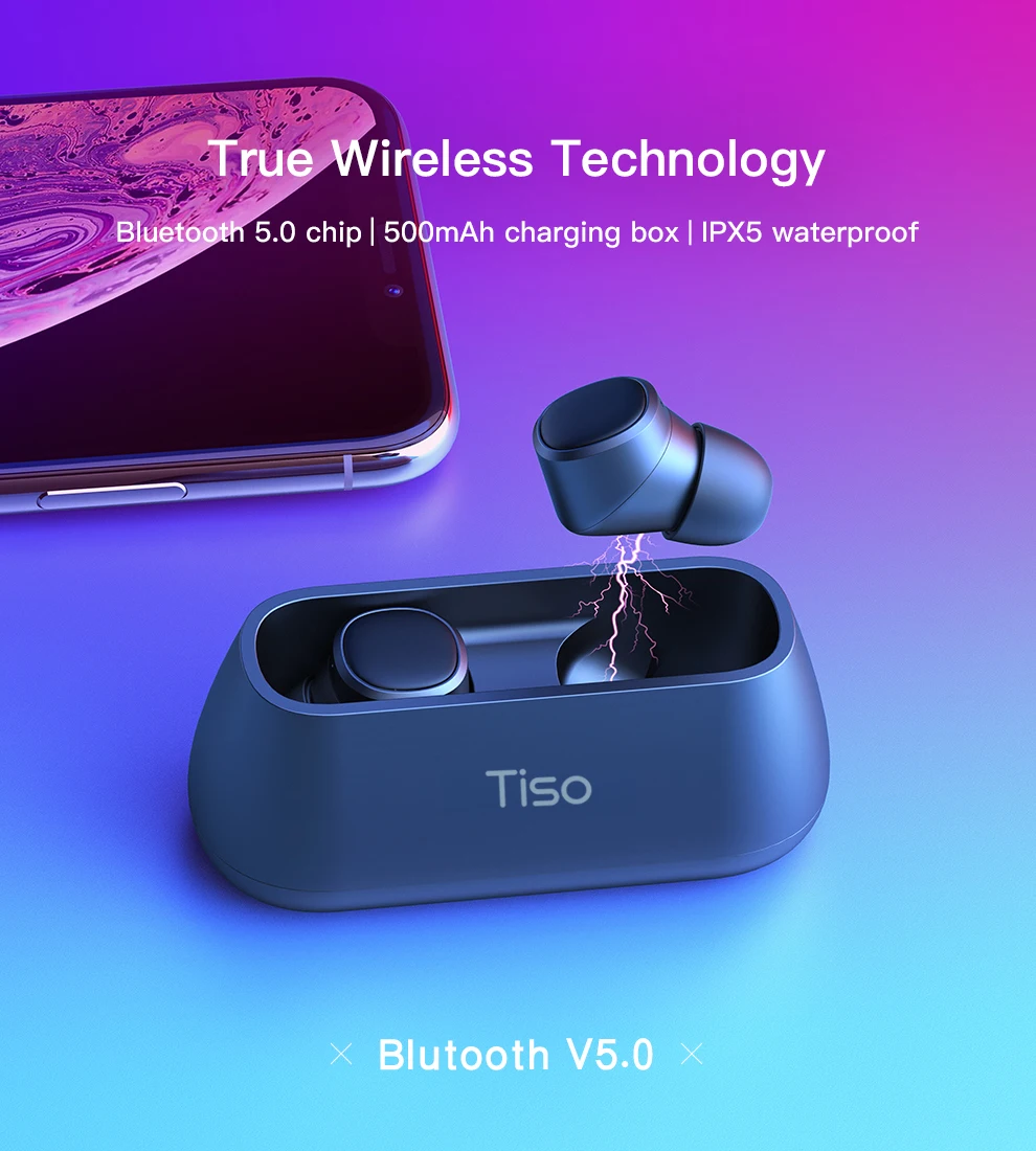 Tiso i4 Bluetooth 5,0 наушники TWS true беспроводные стерео наушники