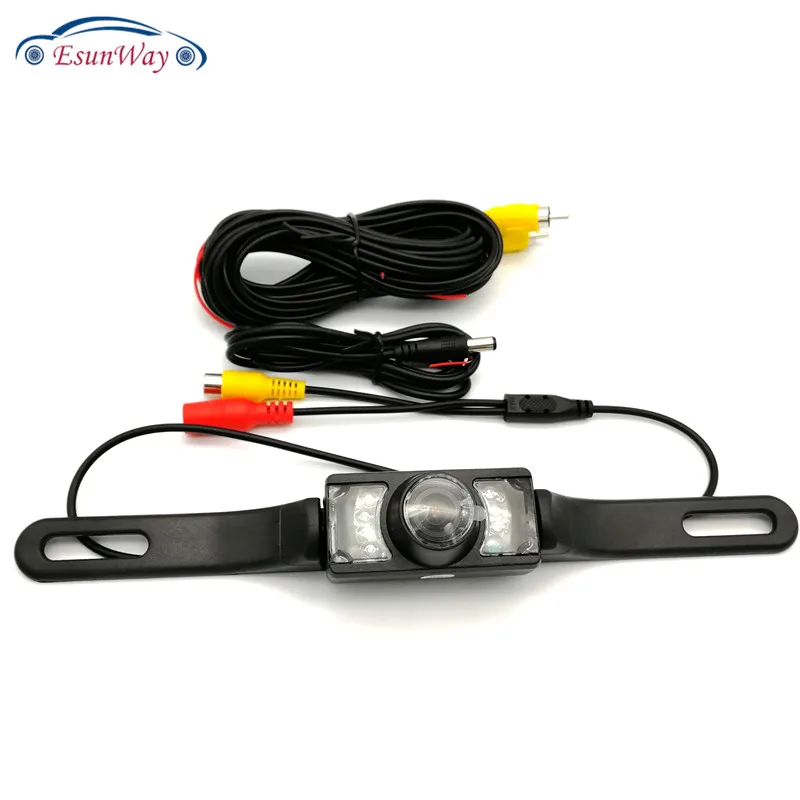 

Car Rear View Camera License Plate Frame HD Parking Assistance Vehicle Back Front 140 Camera with Infrared LED Night Visio