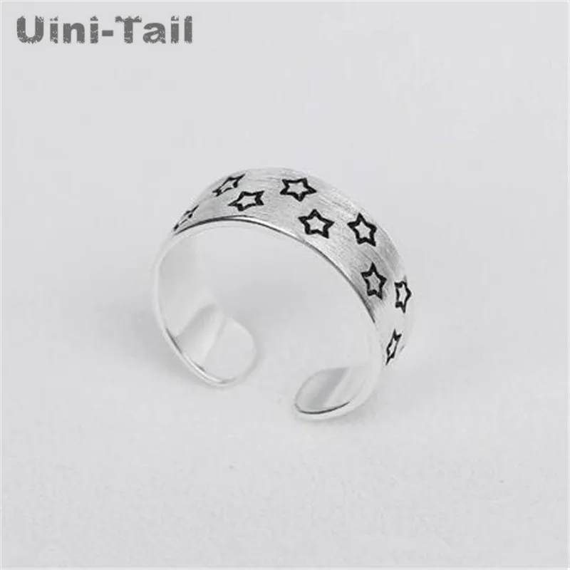 

Uini-Tail hot new 925 sterling silver five-pointed star retro personality open ring simple fashion temperament elegant jewelry