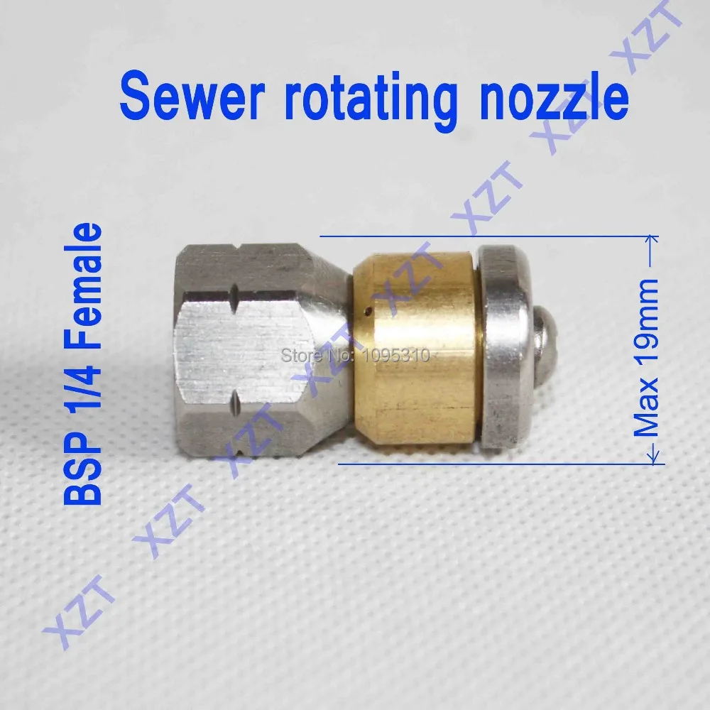 

XZT-Turbo 4000PSI/275BAR-Inlet BSP1/4 Sewer Jetter drain Rotating cleaning nozzle, Sonda Spurga nozzle