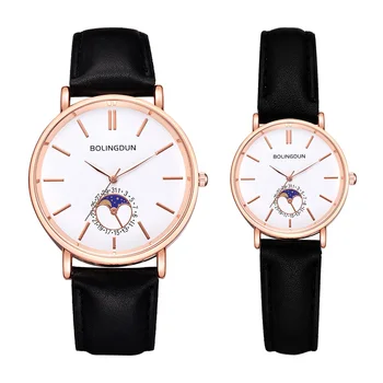 

Fashion Leather Couple Watches For Women & Men Creative Sports Quartz Clock Set Ladies Casual Dress Wristwatch Reloj Mujer
