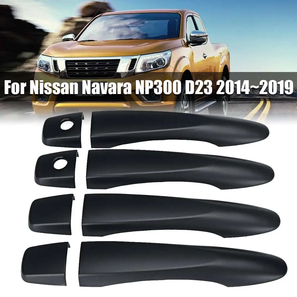 Black Door Handle Cover Protector For Nissan Navara NP300 D23 20142019