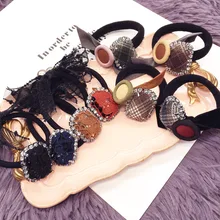 Korea New Style Flower Crystal Hair Accessories Hair Bows Elastic Hair Bands Rubber Band Hair Tie Headbands For Girls Korea New Style Flower Crystal Hair Accessories Hair Bows Elastic Hair Bands Rubber Band Hair Tie Headbands For Girls