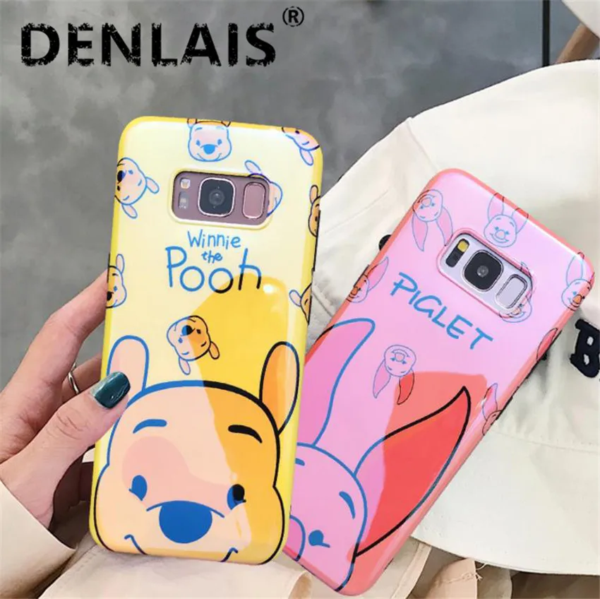 

Cute Glossy Soft Phone Case For Samsung Galaxy S10 S9 S8 Plus Case Pig Bear Silicone Cover For Samsung S8 S9 Plus Note 8 Note 9