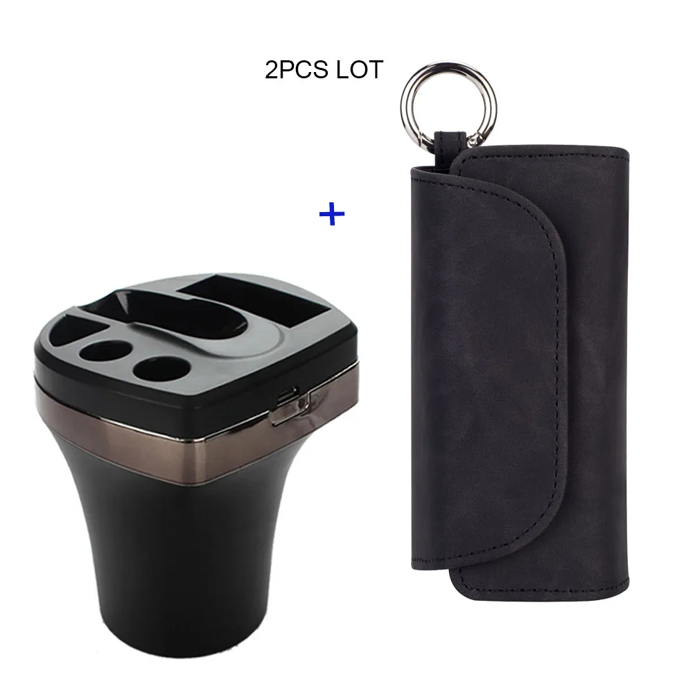 JINXINGCHENG кожаный чехол с автомобильным зарядным устройством для Iqos 3 зарядки с откидной двойной книжной крышкой для Iqos 3,0 чехол для мешочек с держателем - Цвет: Черный