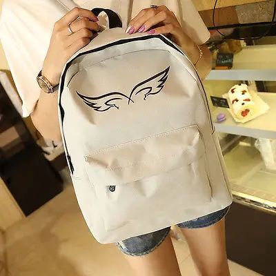 Women Girl Canvas Simple Practical Shoulder School Bag Backpack Travel Satchel Rucksack