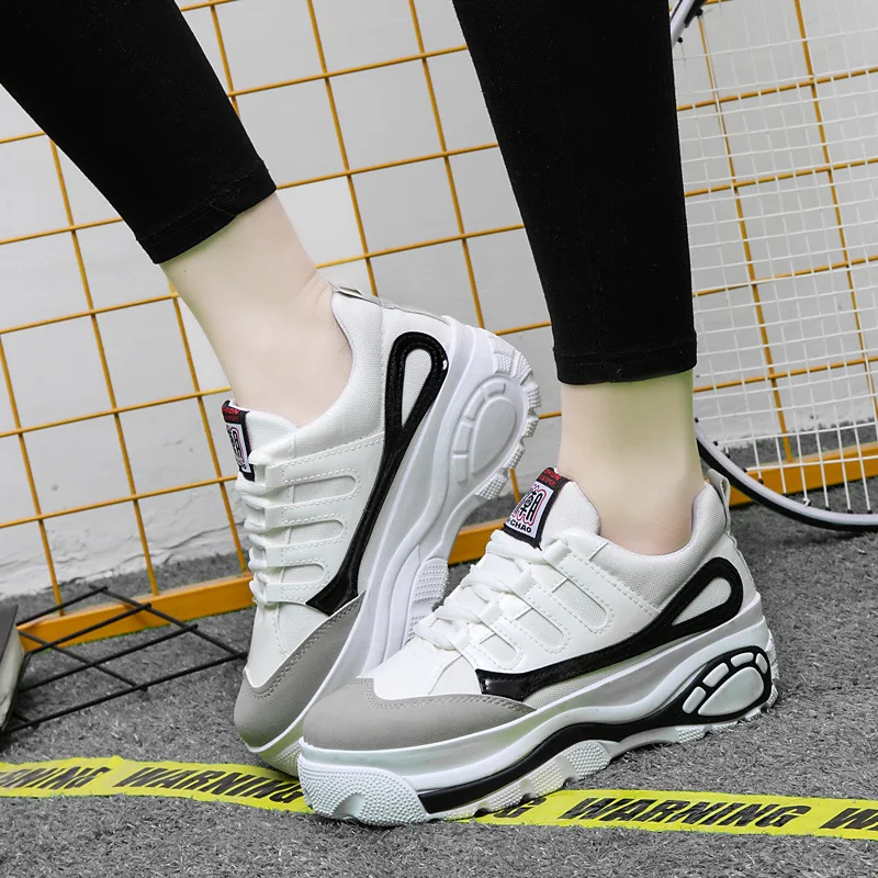 Plate Femmes Vulcaniser Spring Designer 2018 Rose blanc Sneakers Noir W forme Femme Tenis New Casual Feminino Chaussures qzwwXU58