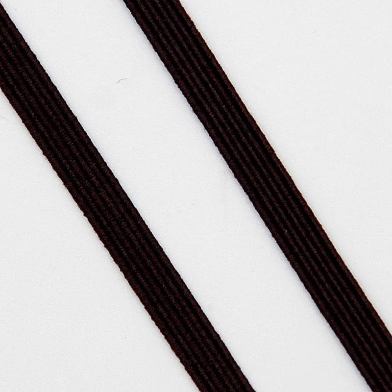 Красочные высокоэластичные круглые резинки 6 мм канатная Резиновая лента линия спандекс лента швейная кружевная отделка поясная лента аксессуары для одежды - Цвет: 1coffee
