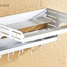 Дырокол-свободное пространство алюминиевая духовка стойка 2 слоя духовка кронштейн кухня стеллаж для хранения микроволновая печь настенное крепление Lu 50318