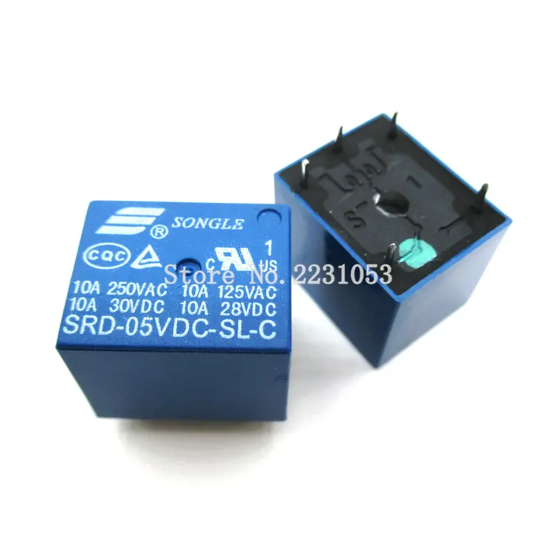 10 шт./лот SRD-05VDC-SL-C реле T73-5V 5-контактный разъем PCB Тип 10A 5V DC Мощность | Обустройство