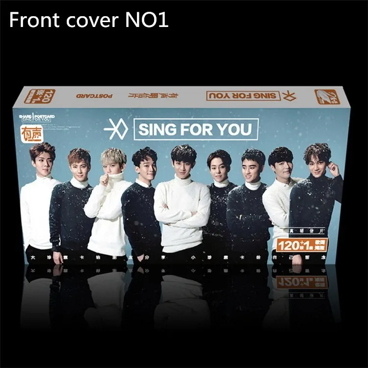 

2016 new kpop EXO Albums Sing for you Set 120 zhang+1 poster kpop EXO lomo souvenir Sticker postal signature