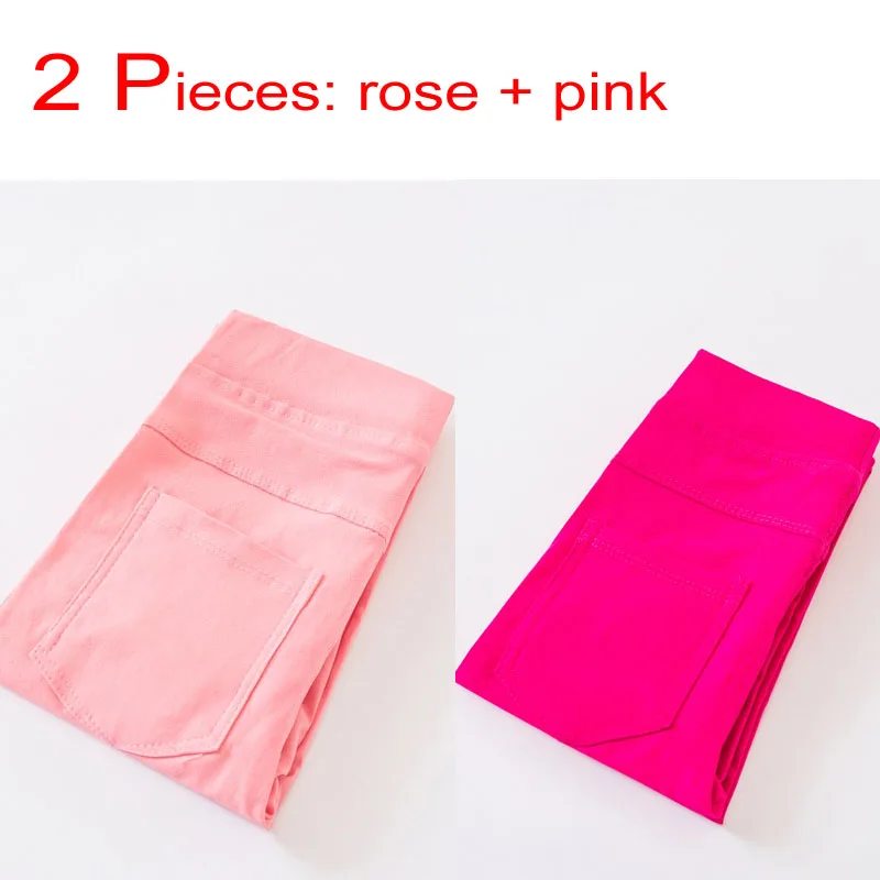 ; однотонные узкие брюки ярких цветов для девочек; узкие брюки; детские леггинсы - Цвет: pink rose
