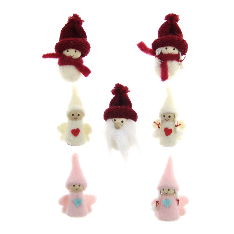 192 19 De Réductionnouveau Dessin Animé Santa Feutres Sapin De Noël à Monter Soi Même Couronne Décoration Ange Poupée Laine Feutre Boule Bricolage