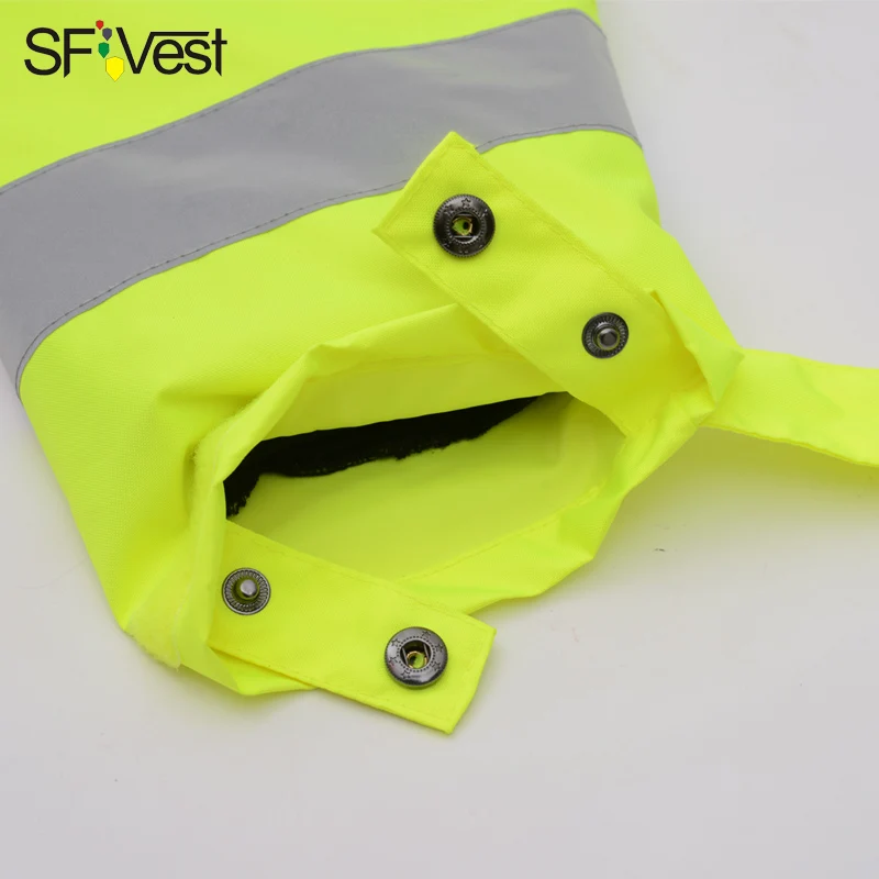 SFVest высокая видимость светоотражающий водонепроницаемый дождь съемный теплый куртка дождевик Пальто