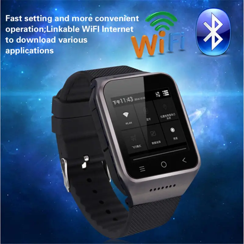 Android 4.4 Dual Core Smart Watch ZGPAX S8 Wristwatch Mobile Phones Smartwatch Supports GSM 3G WCDMA Bluetooth 4.0 Wifi Camera