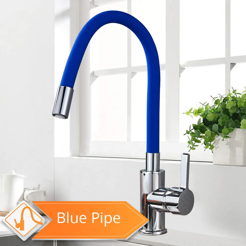 Green Black Pipe Kitchen Faucets Hot And Cold Water Faucets Chrome Basin Sink Tap Mixers Kitchen Faucet Deck Mounted