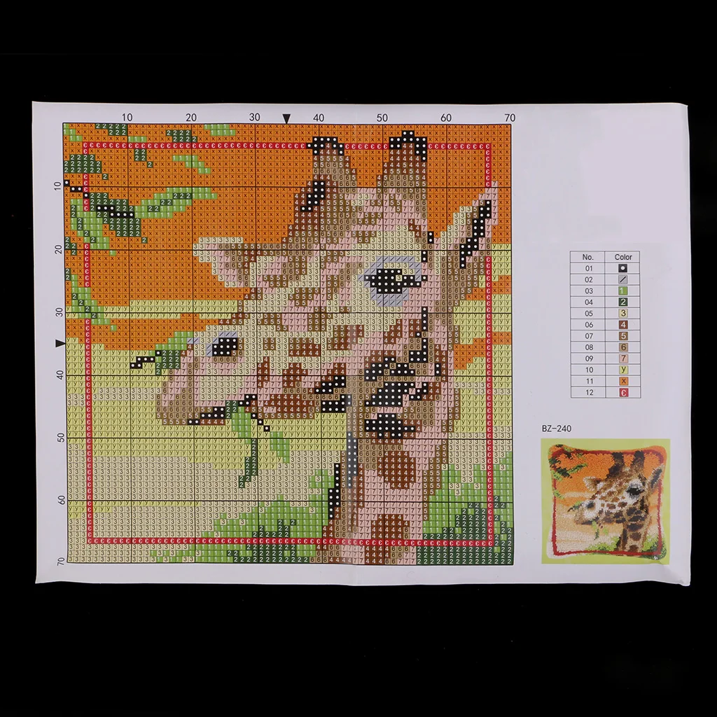 DIY Giraffe Pattern Latch Hook Pillowcase Kit and 5pcs Latch Hook Tool for Beginners Kids Crafts Lover