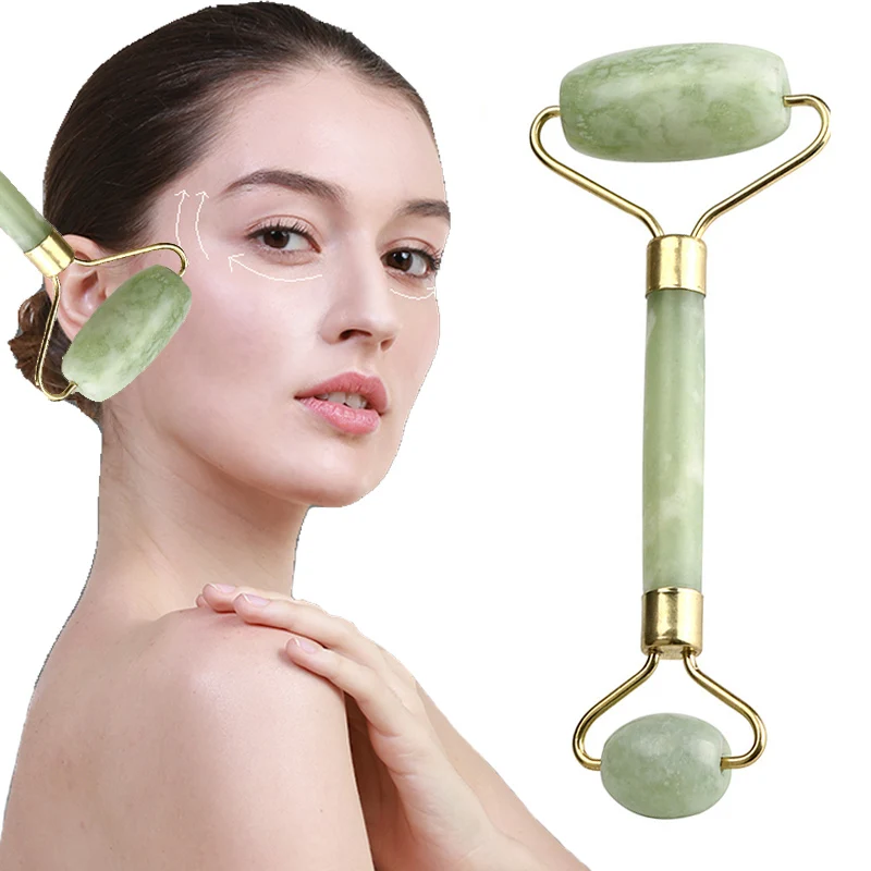Facial Massage Roller Double Heads Nature Jade Stone Face Lift Skin Relaxation Beauty Health Care Face Massage