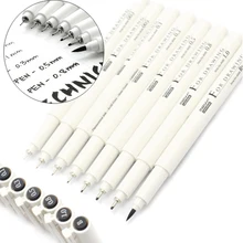 8 шт., японский марочный набор карандашей Micron, маркеры для рисования, тонкие чернила, черные чернила 003 005 01 03 05 08 1,0, кисти Sektch, маркеры для творчества