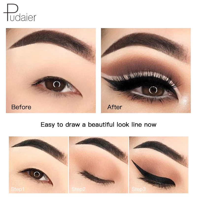 Pudaier Black Liquid Eyeliner Pen Waterproof Eyeliner Makeup Cosmetic Long-lasting Liquid Quick Dry Natural Eye Liner Pen Pencil Pudaier Black Liquid Eyeliner Pen Waterproof Eyeliner Makeup Cosmetic Long-lasting Liquid Quick Dry Natural Eye Liner Pen Pencil