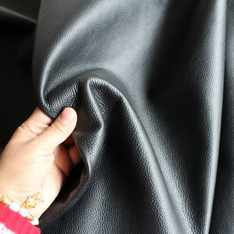 

30*30CM leather embossed leather leather black thin soft imported bag leather
