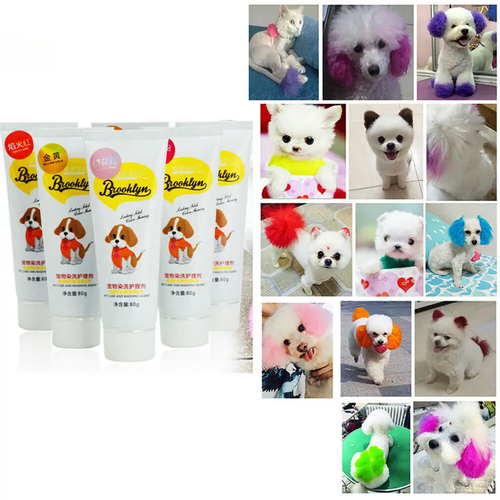 

80g Pet Dog Hair Color Dye Coloring Dyeing Harmless Natural Dyeing Agent Safe