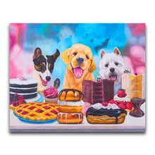 5d пользовательские алмазов картина собака торт вышивка крестиком Рождество Санта-Клаус Снеговик дар home decor diy pintura стразами ponto cruz