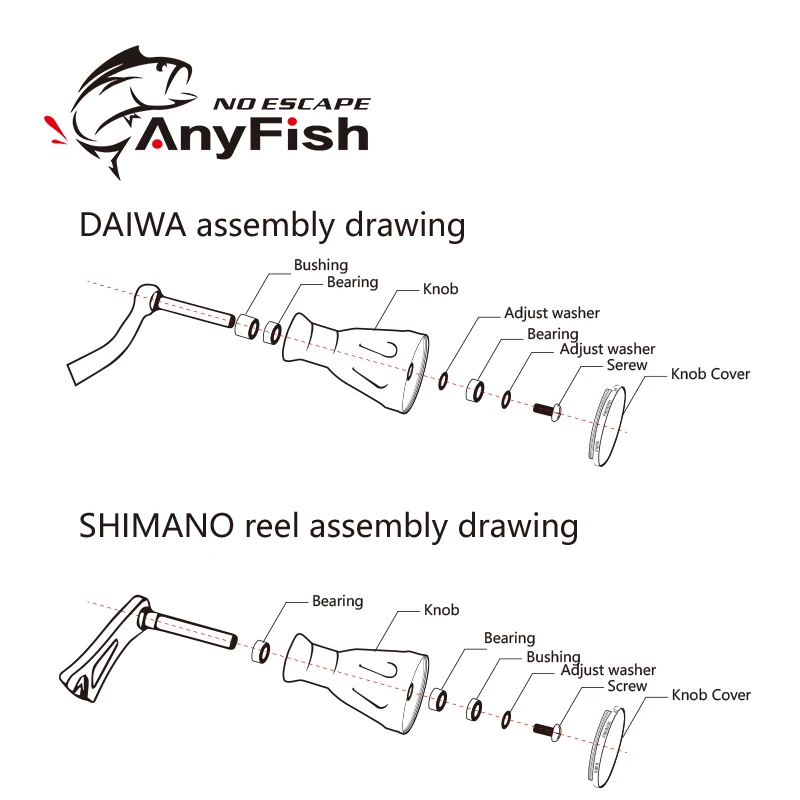 ANYFISH силовая Ручка Катушка Ручка ручка для Shimano Stradic CI4 Curado Sedona Daiwa CR80 baitcasing катушка спиннинговые Катушки Снасти