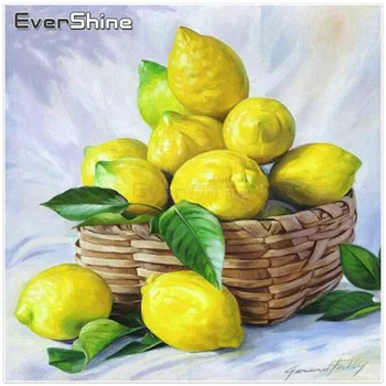 

EverShine Diamond Embroidery Full Set Diamond Mosaic Fruit Diamond Painting Pictures Of Rhinestones Lemon Kitchen Decoration