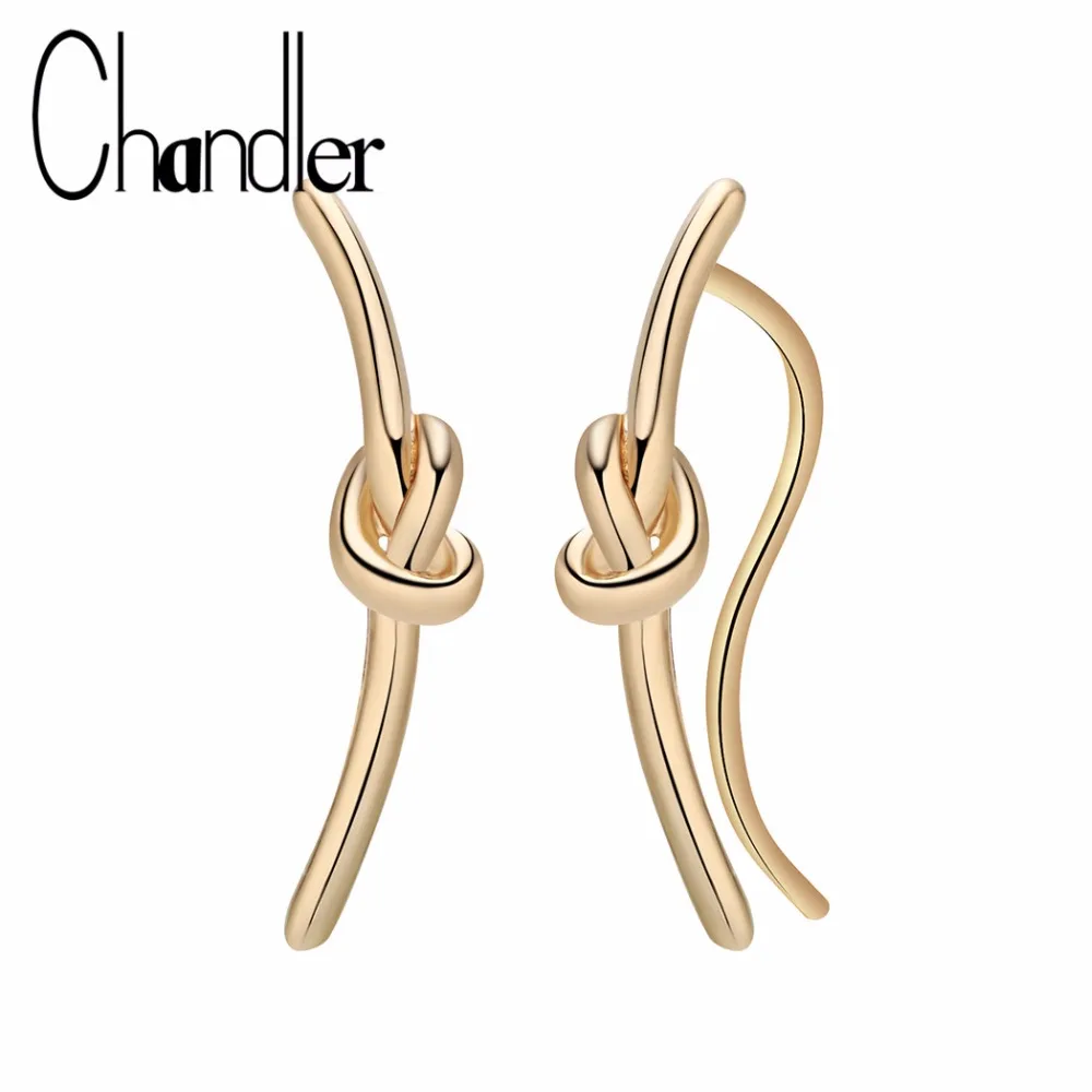 Chandler Wholesale Classic Gold Color Knot Earings For Women 2018 New Fashion Jewelry Casual Oorbellen Ohrringe Earring Brincos